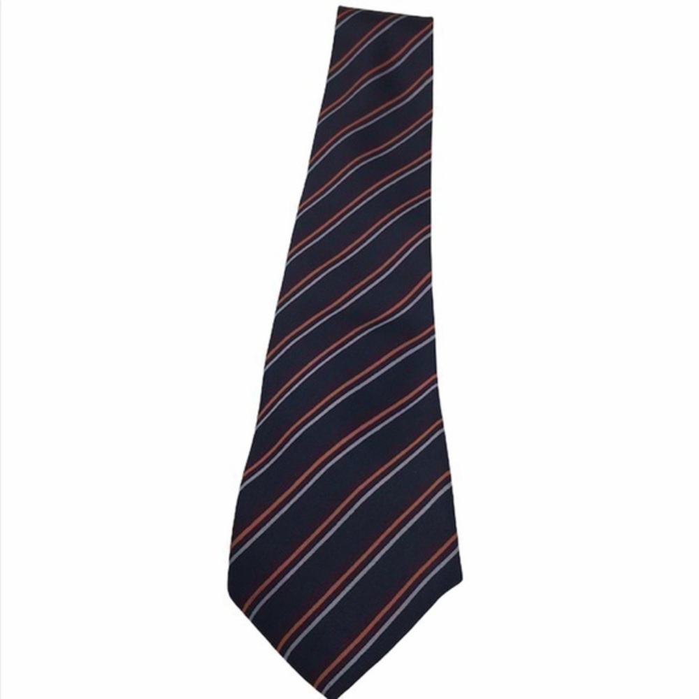 ISADOR navy blue hand made silk tie